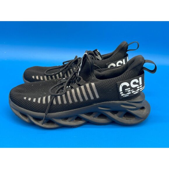 Gsl Moln Black Knit Breathable Athletic Running Sneakers Unisex - Picture 5 of 11